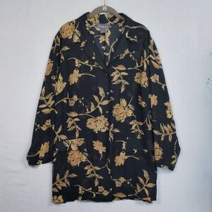 Lane Bryant Long Sleeve Tunic Blouse Button Down Lightweight Floral Size 18 / 20
